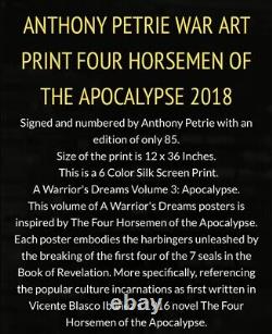 Les 4 Cavaliers de l'Apocalypse Anthony Petrie Mondo Affiche Impression RARE XX/85 Numéro assorti
