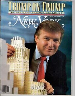 Magazine de New York DONALD TRUMP TRÈS RARE L'art de la négociation Vintage 16 novembre 1987