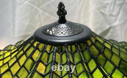 Make Offer Daysrare Vintage Meyda Lotus Leaf Shade Withstain Glass Base