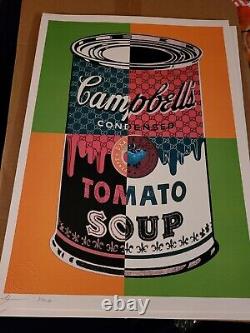 Mort NYC 19x13 Artiste de rue Graffiti Pop Signé Rare. Warhol Canette de soupe Multi A/P