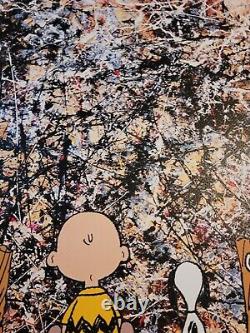 Mort NYC 19x13 Artiste de rue Pop Graffiti Signé Rare. Jackson Pollock Snoopy. Une preuve