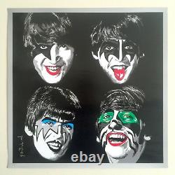 Mr. Brainwash The Beatles As Kiss Rare Authentic Litho Print Pop Art Poster