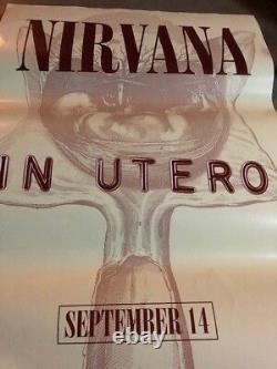 Nirvana In Utero Rare Poster Inédit Art Original Nouveau! Kurt Cobain