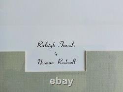Norman Rockwell Raleigh Voyage À La Main Rare Signée Collotype Impression Personnalisée Encadrée