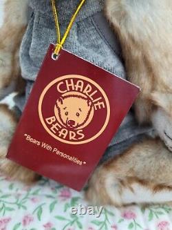 Nouvel Ours en Peluche Rare et Retraité avec Étiquette Charlie Bear ONESIEe Souris Ours Articulé / 23cm