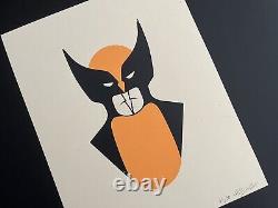 Olly Moss Wolverine Ou 2 Bat Men Edition Limitée Imprimer Rare