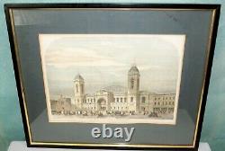 Paire Rare Framed Antique Colored London Imprimes New Agricultural Hall Islington