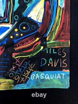 Peinture originale de Jean Michel Basquiat sur papier Street Art Graffiti signée Rare