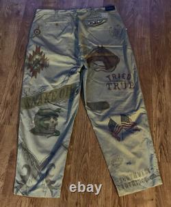 Polo Ralph Lauren Rare American Frontier Western Graphics Chinos Pant Size 36x32