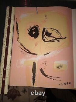 RARE Original 1961 Henry Cliffe (1919-1983) Lithographie en couleur SANS TITRE VINTAGE