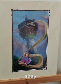 Rapunzel De William Silvers'tangled Art Matted De Disney Princess Imprimer Nouveau Rare