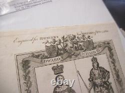 Rare 1793 Gravure Imprimer Scott Kings Of England Spencer's New History Plate XII