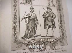 Rare 1793 Gravure Imprimer Scott Kings Of England Spencer's New History Plate XII