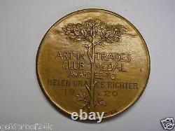 Rare 1920 School Art League Of New York City, Médaille Du Mérite, Gorham Co