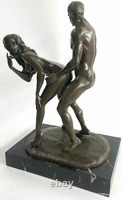 Rare Chef-d'œuvre Collectible De L'artiste Italien Mavchi Bronze Sculpture Statue Nr