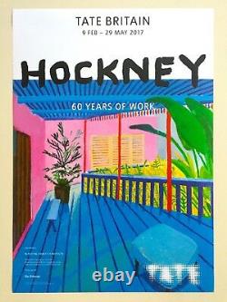 Rare David Hockney Lithographie Imprimer 60 Ans De Travail Tate Museum Exhbt Poster