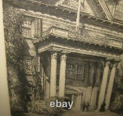Rare Louis Orr'massachusetts Hall' Dartmouth College New Hampshire Etching
