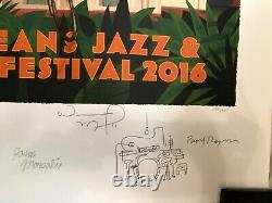 Rare New Orleans Jazz Fest Poster, 2016, Autographe Par Famille Marsalis