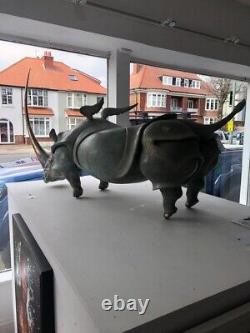 Rare Opportunité, Victor Mikhailhov, Bronze Massif, Sculpture Rhino, 1 Off, Art