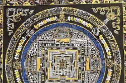Rare Peinture À La Main Tibétaine Kalachakra Mandala Thangka Peinture Bouddha Méditation