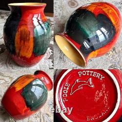 Rare Potier Collectible Anita Harris Poole 8/20cm Vase En Parfait État