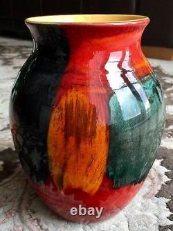 Rare Potier Collectible Anita Harris Poole 8/20cm Vase En Parfait État