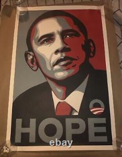 Rare Shepard Faidey Obama Hope 2008 Campagne Dnc Poster D'origine Originale Rare