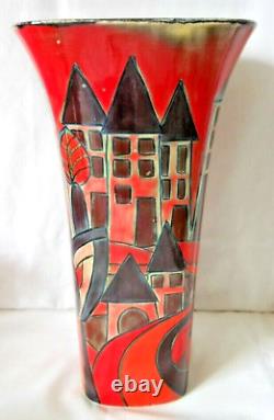 Rare, Signé, V Vase Pottery Art Grand, Ex Poole Designer Pottery, Zdenka Ralph