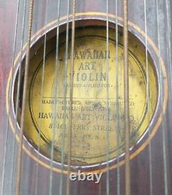 Rare Vintage 1924 Bois 32 Cordes Hawaiian Art Violin Ukelin Co New Jersey