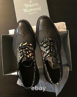 Rare Vivienne Westwood Hommes Oxford Brogue Chaussures Logo Graphisme Taille 10