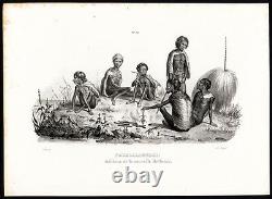 Rares Anciennes Imprimer-australie-new Holland-aborigine-natives-schinz-honegger-1836