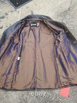 Schott Nyc Single Rare Vt Leather P-coat Newithtags Made In USA Grande Vente D’échantillons