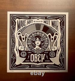 Shepard Fairey Obey Make Art Pas La Guerre Signé Imprimé D'écran Numéroté 77/200 Rare