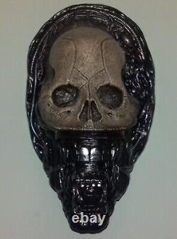 Statue de tête de crâne d'Alien Prometheus Xenomorph, sculpture d'art rare.