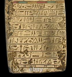 Stèle rare antique égyptienne ancienne Scarabée ailé Stèle Livre des Morts