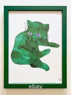 Succession Andy Warhol Rare Vintage 1991 Lithographie encadrée Imprimer Chat 1954