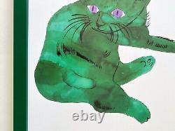 Succession Andy Warhol Rare Vintage 1991 Lithographie encadrée Imprimer Chat 1954