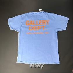 T-shirt imprimé à logo surdimensionné Rare Gallery Dept bleu orange, taille S/M, neuf