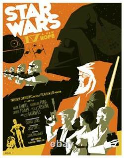 Tom Whalen Star Wars 3 Série D'impression Signée Rare New Hope, Empire, Jedi