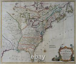 Une Carte Nouvelle Et Précise Des Dominions Britanniques En Amérique-kitchin 1766-rare