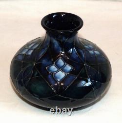 Vintage Moorcroft Lattice Design Vase Sally Tufin 1992 Décoré Par Bm Rare