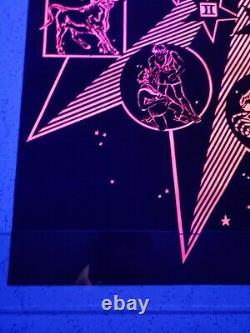 Vintage Nos Rare Étoile Zodiaque Velvet Blacklight Poster Début Des Années 1970 Astrologie