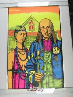Vintage The Odd Couple Blacklight Poster Hippie American Gothic Very Rare Nos