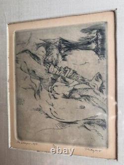 Vtg Signé Michael Mazur Le Sleeper 1959 Rare 19/25